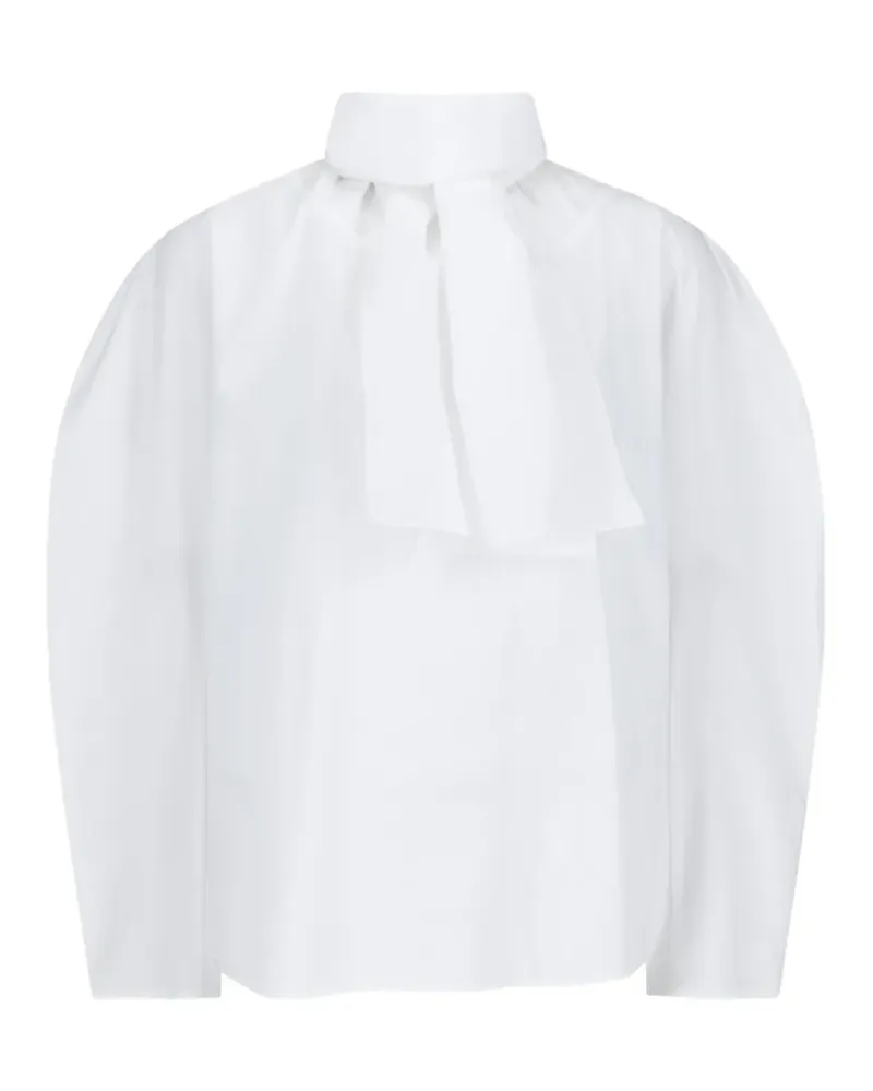 AMOMENTO scarf-detail long-sleeve blouse - Weiß Weiß