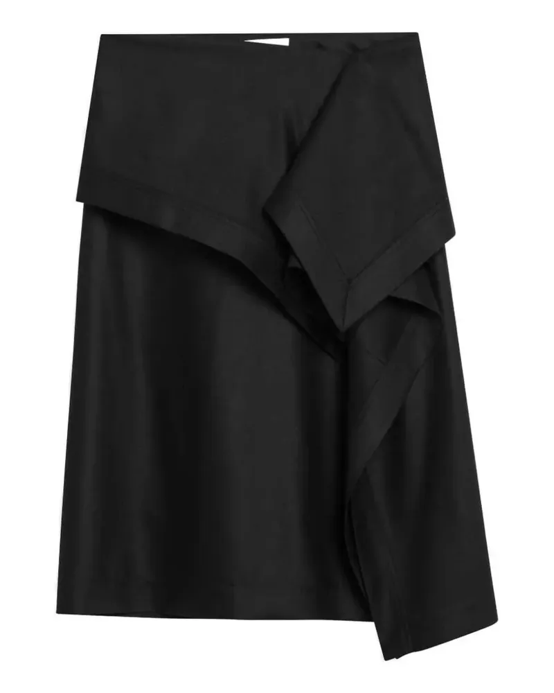 Ferragamo Asymmetrischer Midirock - Schwarz Schwarz