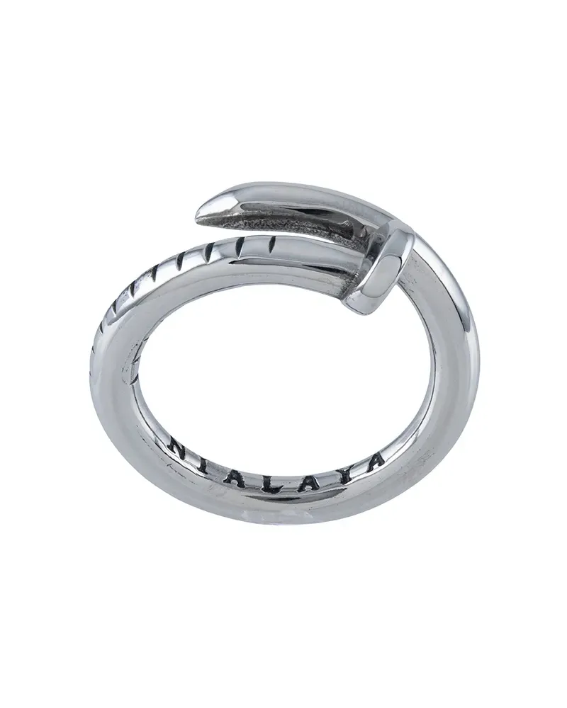 Nialaya Gravierter Dorje Ring mit Nagelform - Silber Silber