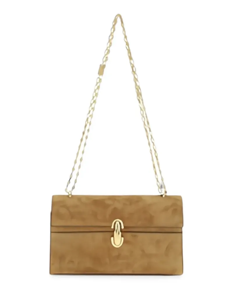 SAVETTE Symmetry suede shoulder bag - Braun Braun