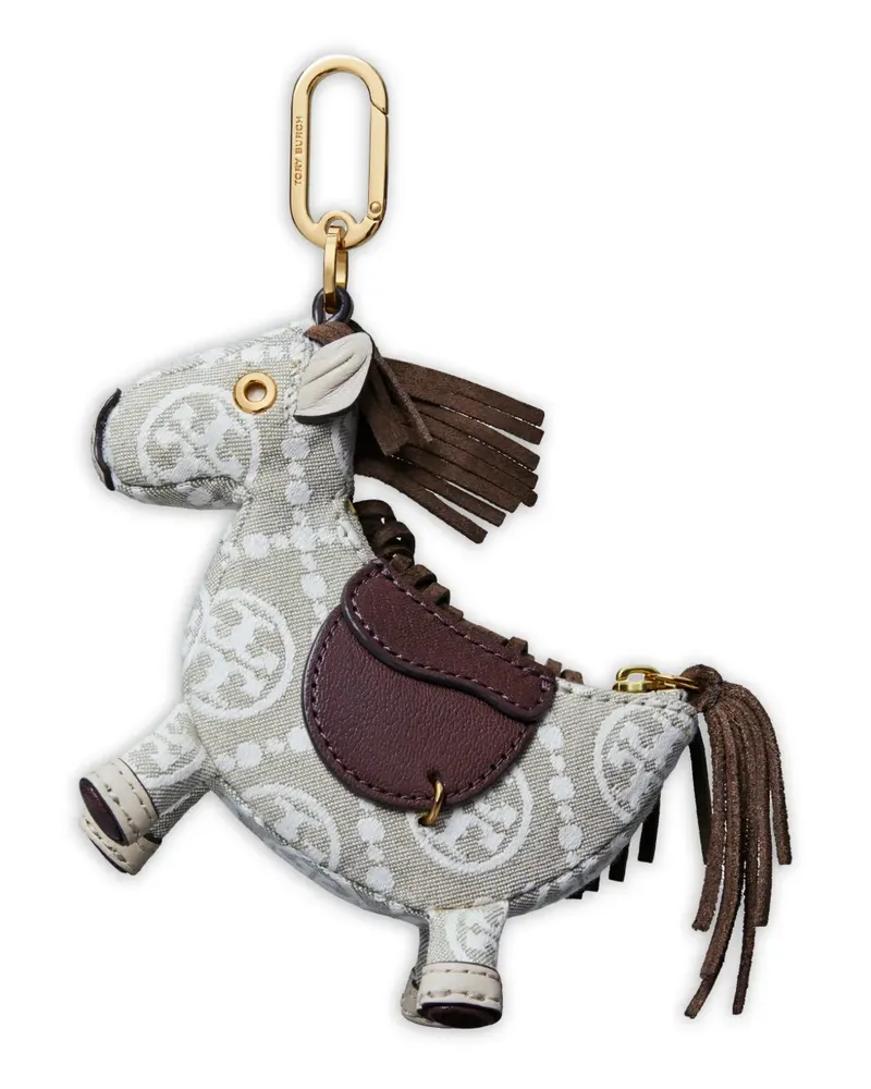 Tory Burch Taschenanhänger mit Pferdemuster - Nude Nude