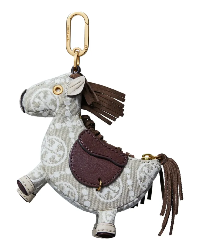 Tory Burch patterned-horse bag charm - Nude Nude