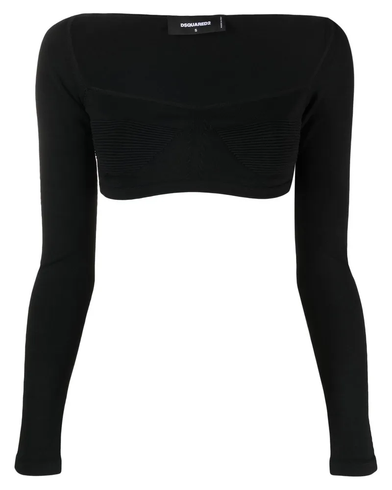 Dsquared2 Gestricktes Cropped-Oberteil - Schwarz Schwarz