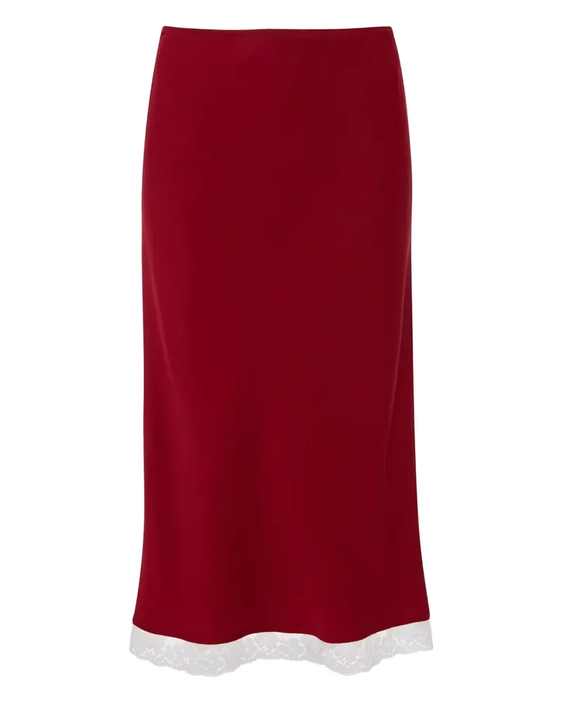 Victoria Beckham Midirock mit Spitzensaum - Rot Rot