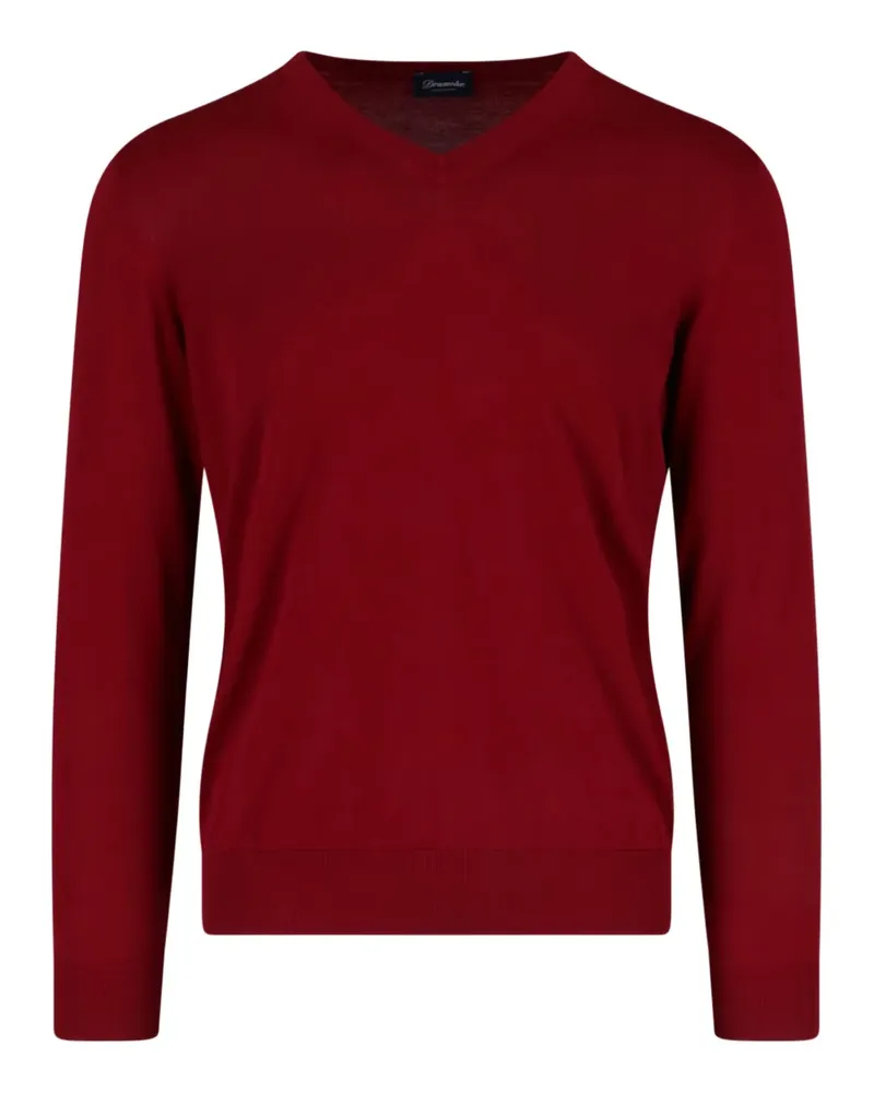 Drumohr  Pullover mit V-Ausschnitt - Rot Rot