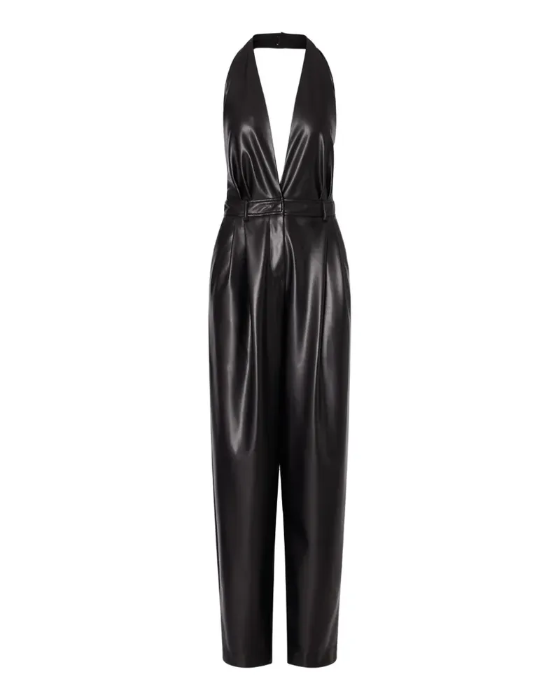 Liu Jo coated-fabric jumpsuit - Schwarz Schwarz