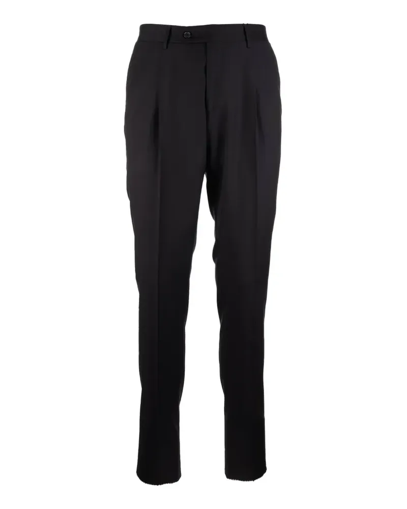 Corneliani pleated pressed-crease trousers - Schwarz Schwarz