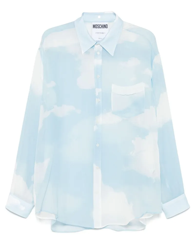 Moschino T-Shirt mit Wolken-Print - Blau Blau