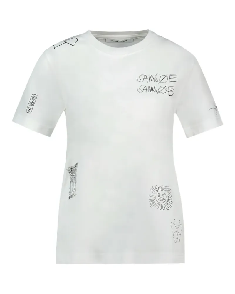 Samsøe & Samsøe T-Shirt mit grafischem Print - Weiß Weiß