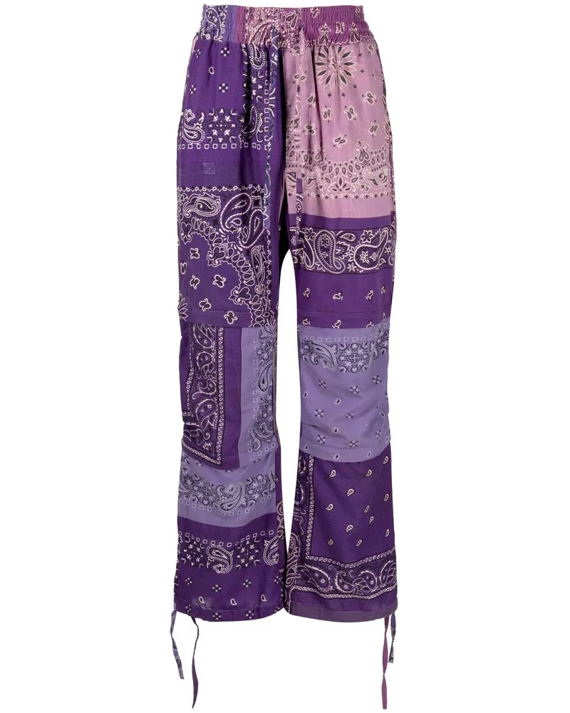 READYMADE Gerade Hose mit Bandana-Print Violett