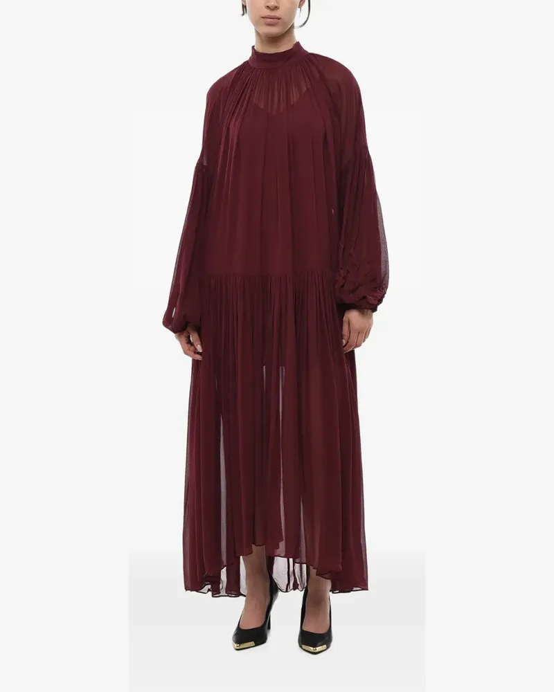 Stella McCartney Tiffany flared dress sheer with slip - Rot Rot