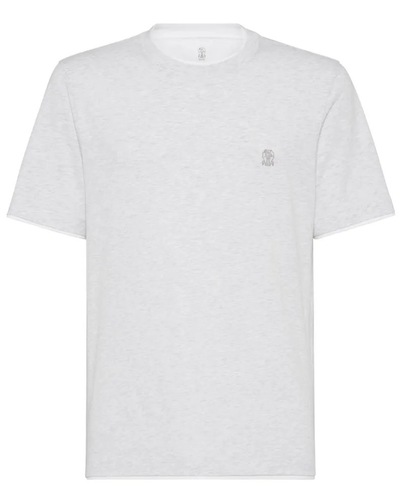 Brunello Cucinelli T-Shirt im Layering-Look - Grau Grau