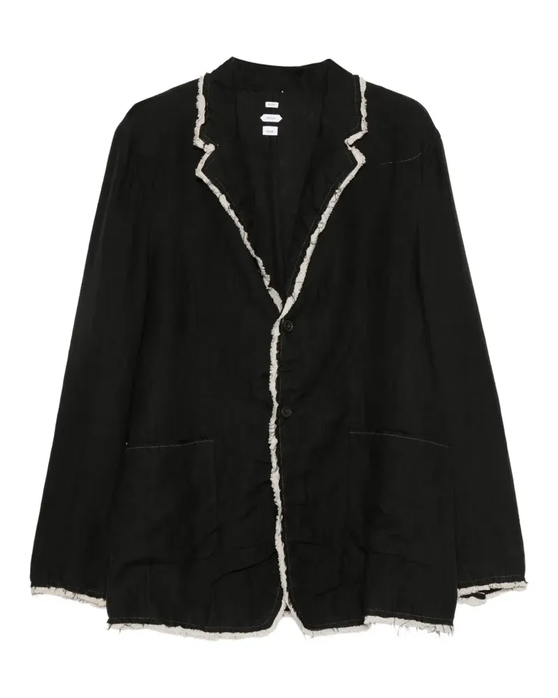 Post Archive Faction Ungesäumte Jacke mit fallendem Revers - Schwarz Schwarz