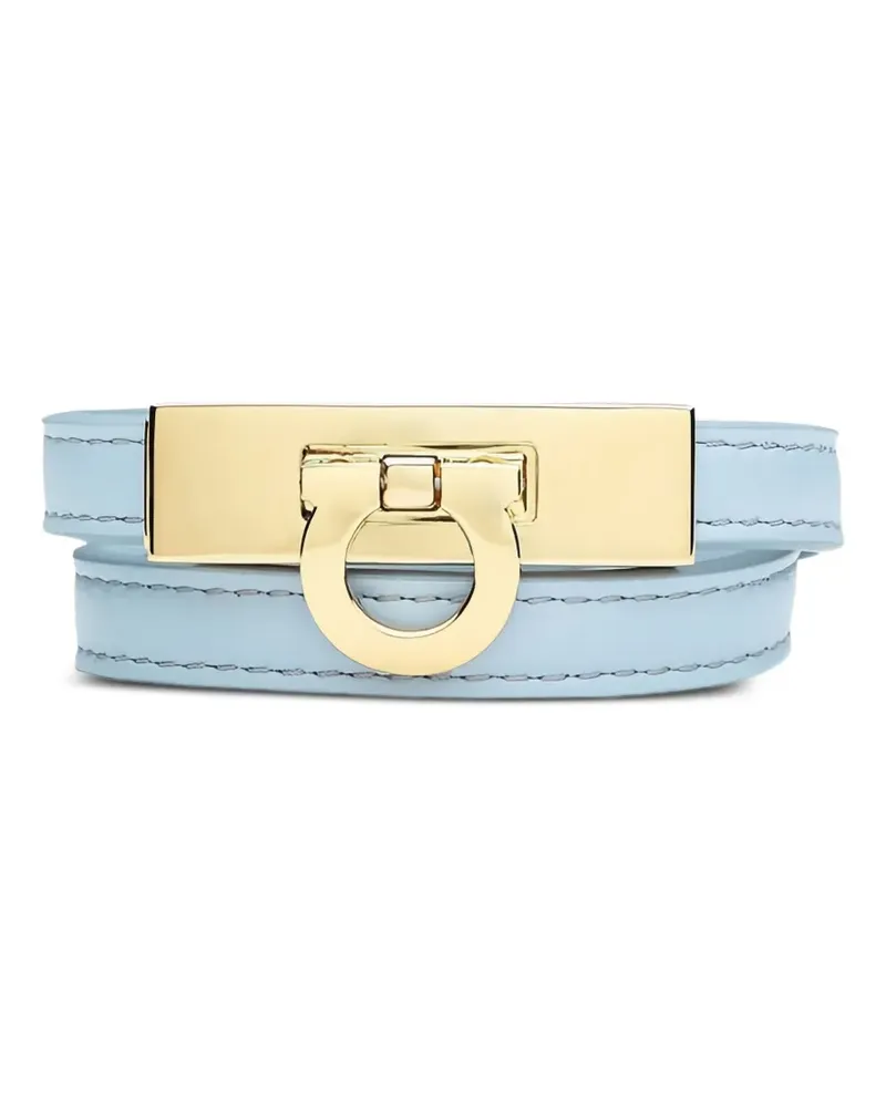 Ferragamo Gewickeltes Lederarmband - Blau Blau