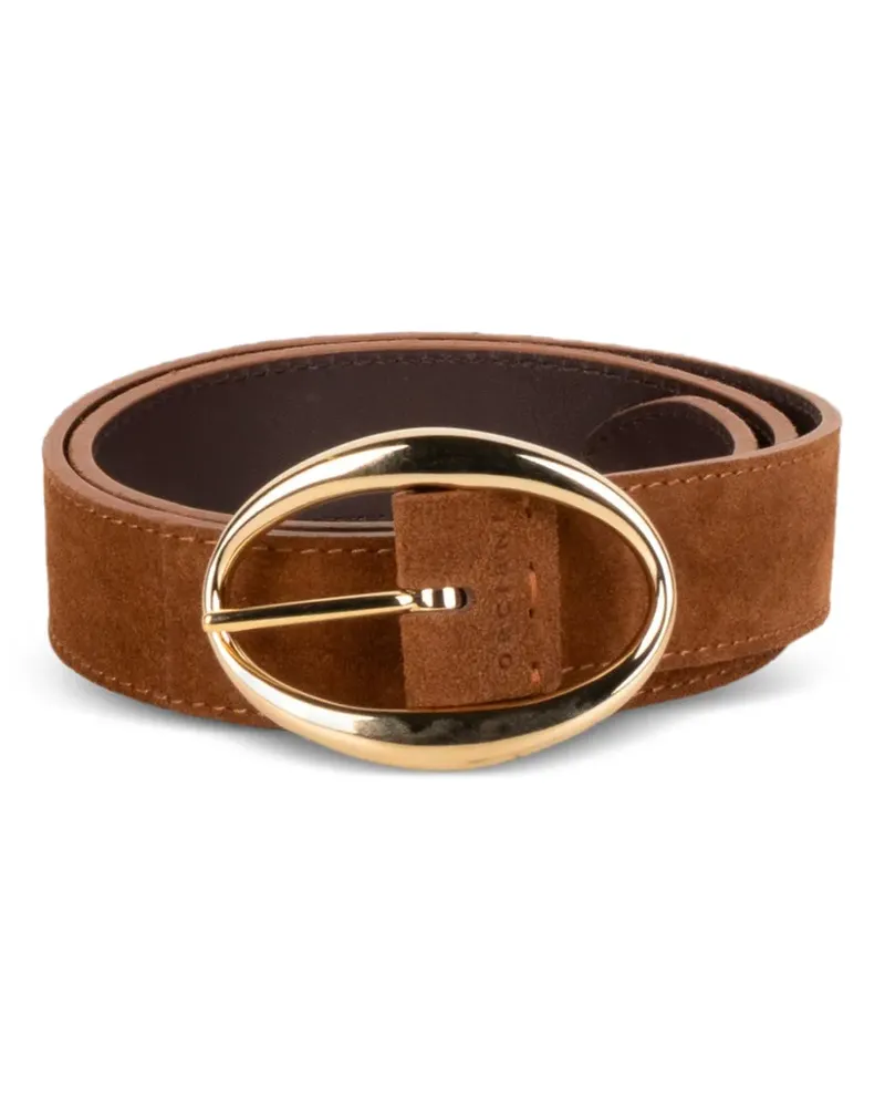Orciani suede oval-buckle belt - Braun Braun