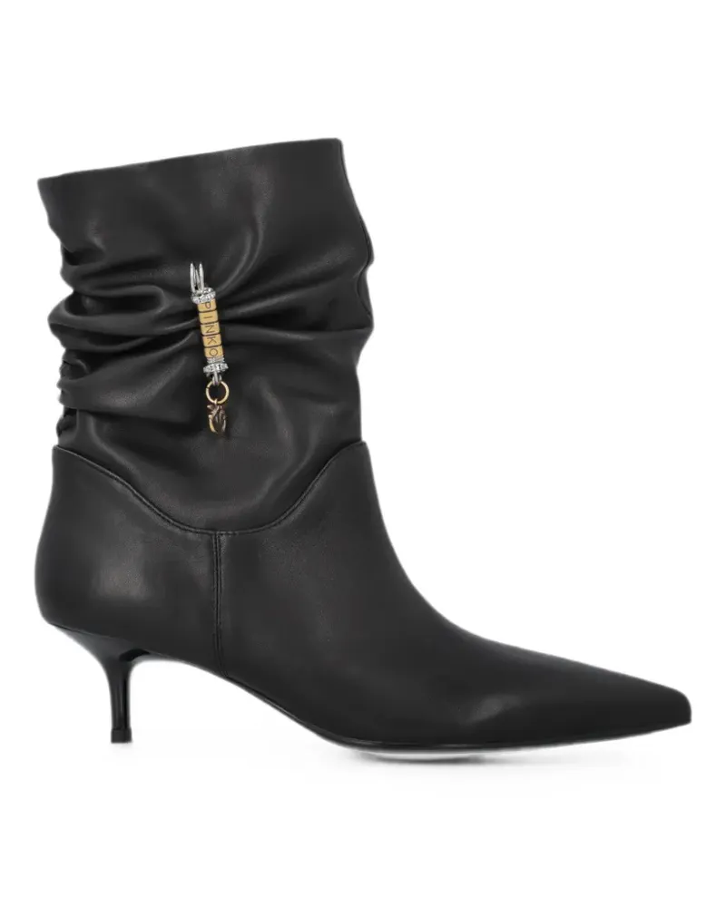 Pinko Stiefeletten mit Logo-Anhänger - Schwarz Schwarz