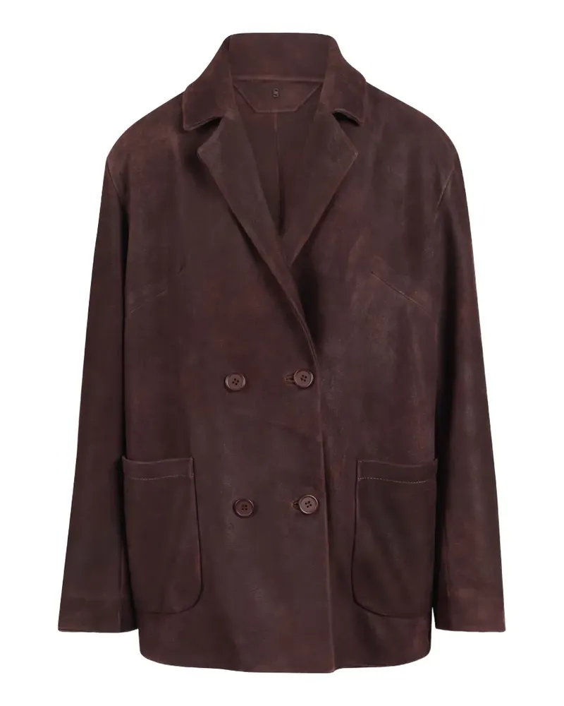 Salvatore Santoro double-breasted leather jacket - Braun Braun