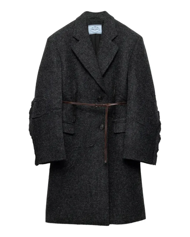 Prada single-breasted Shetland wool coat - Grau Grau