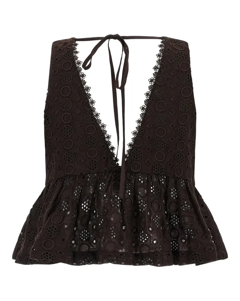 Pinko Kiersten broderie-anglaise top - Braun Braun