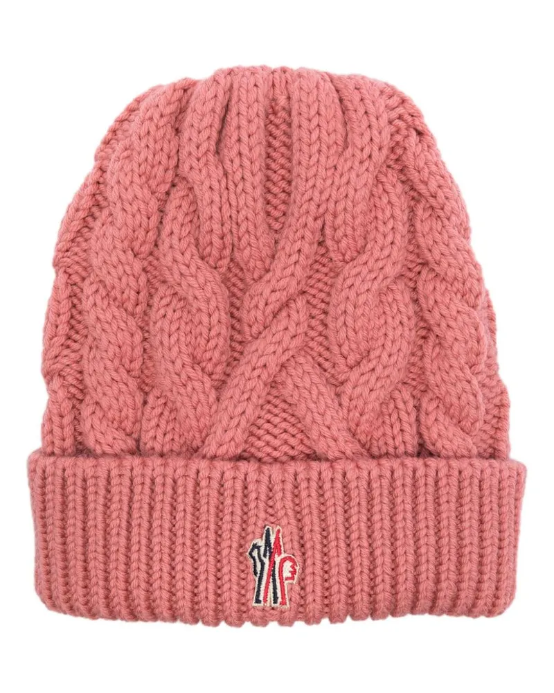 Moncler Beanie mit Zopfmuster - Rosa Rosa