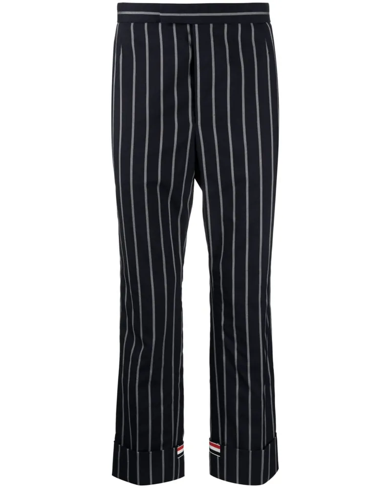 Thom Browne Gestreifte Straight-Leg-Hose Blau