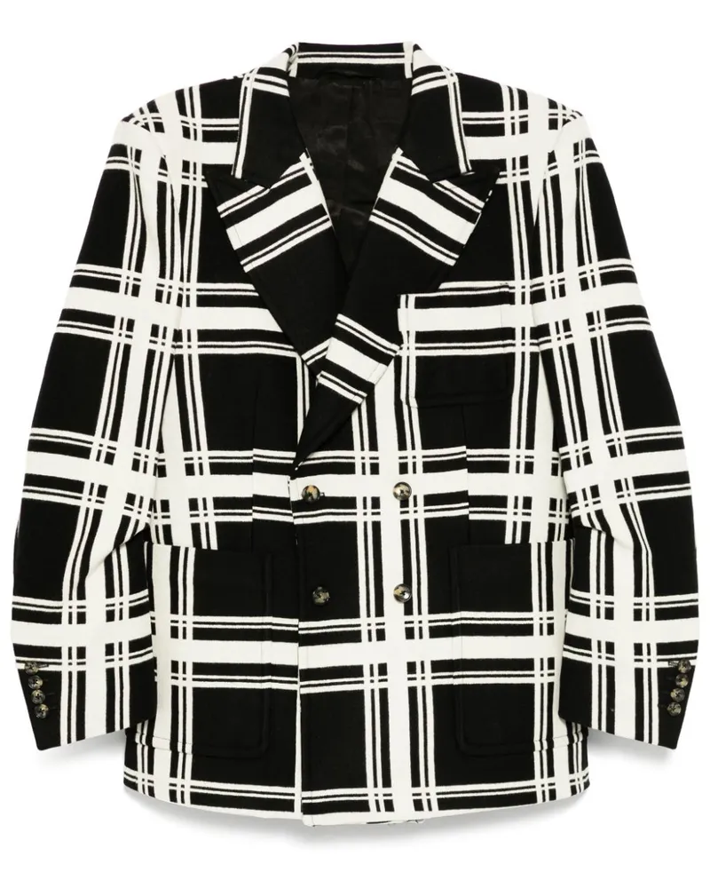 Marina Yee High Shoulder DB Blazer - Schwarz Schwarz