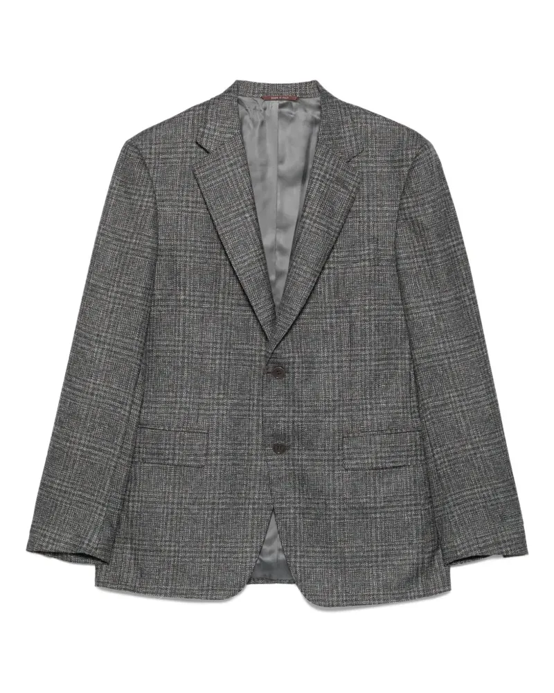 Canali Karierter Blazer mit zwei Knöpfen - Grau Grau