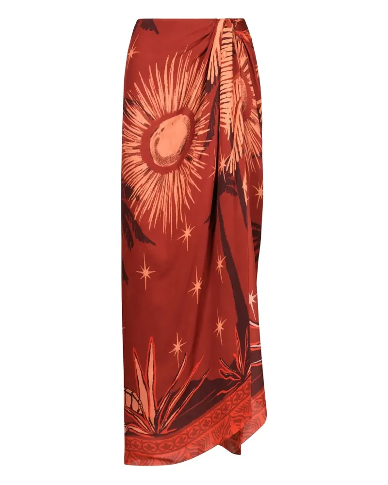 Johanna Ortiz Dance Floor printed maxi skirt - Rot Rot