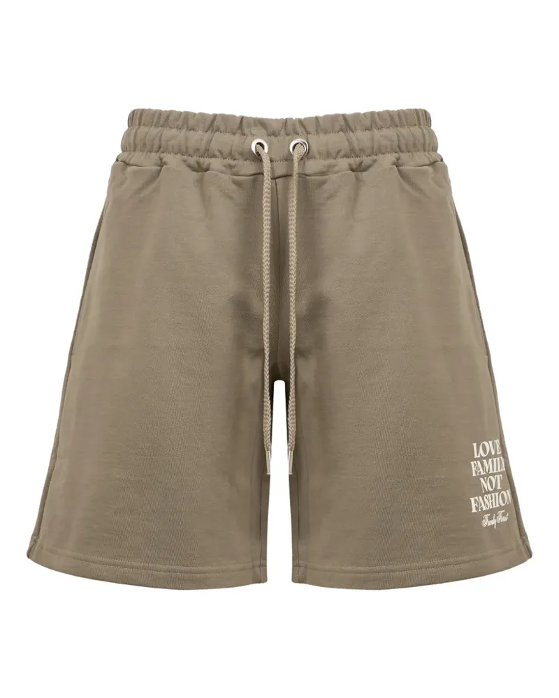 Family First graphic-detail drawstring shorts - Grün Grün