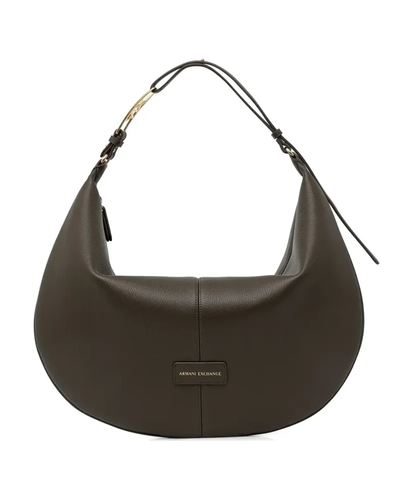 Armani Exchange logo-plaque crescent tote bag - Grün Grün