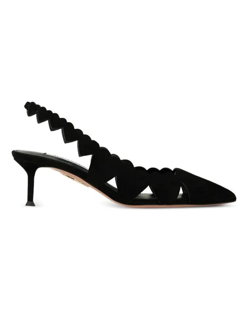 Aquazzura heart cutout slingback pumps - Schwarz Schwarz