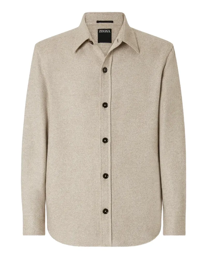 Ermenegildo Zegna Hemdjacke aus Kaschmir und Seide - Nude Nude