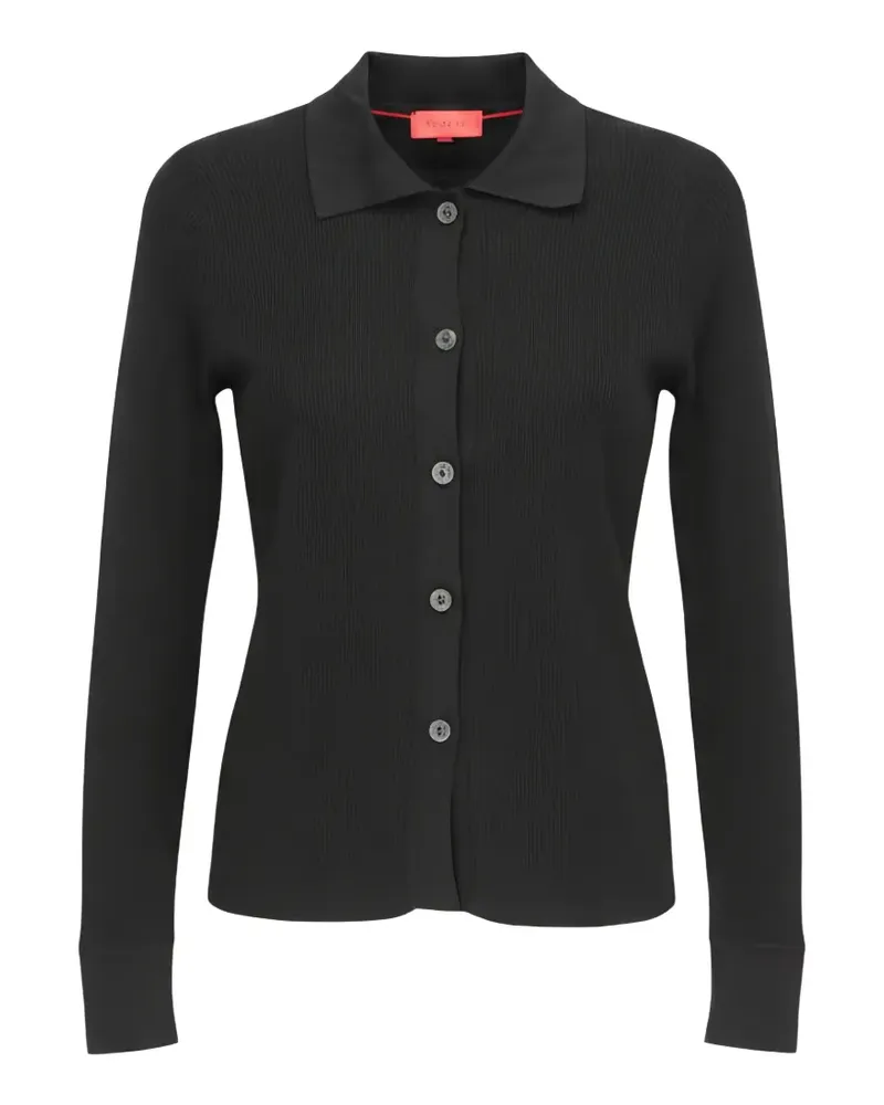 Isaia ribbed-knit long-sleeve shirt - Schwarz Schwarz