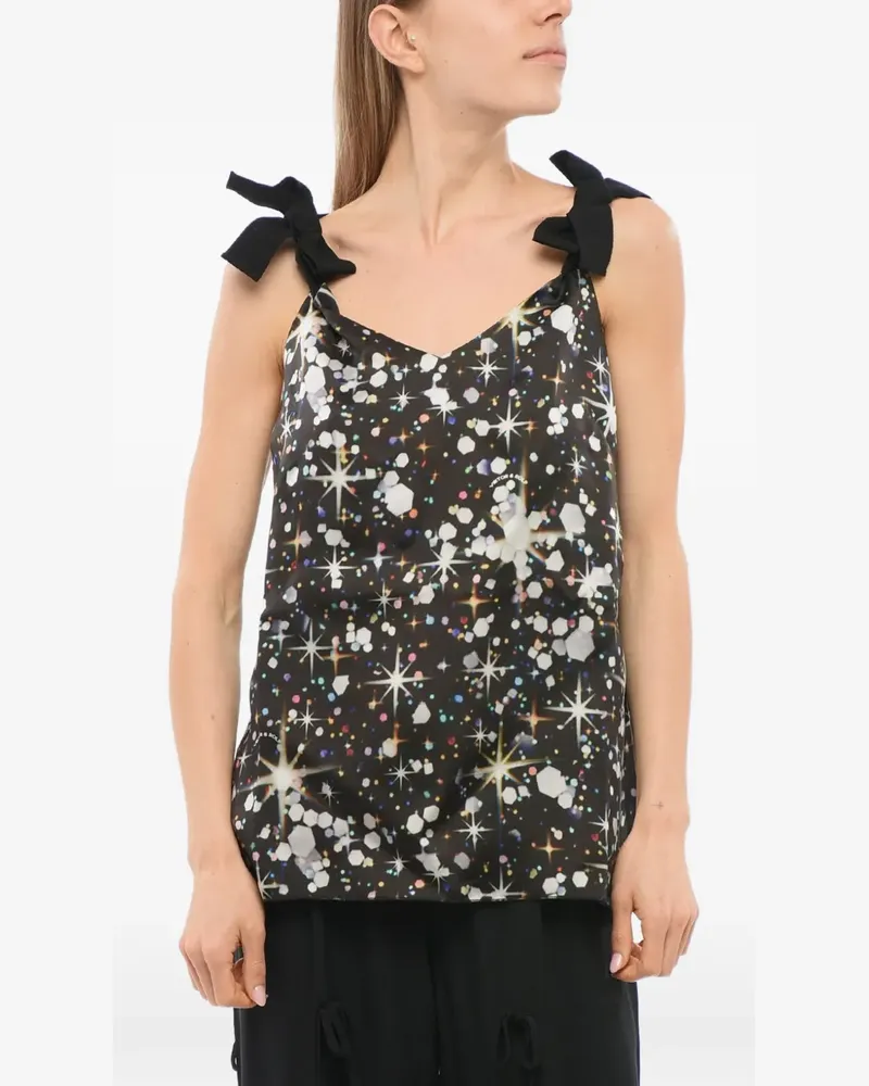 Viktor & Rolf bow-strap printed top - Schwarz Schwarz