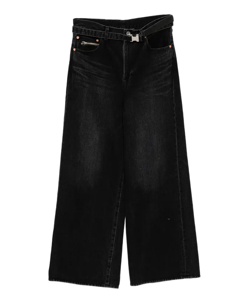 Sacai Weite Jeans - Schwarz Schwarz