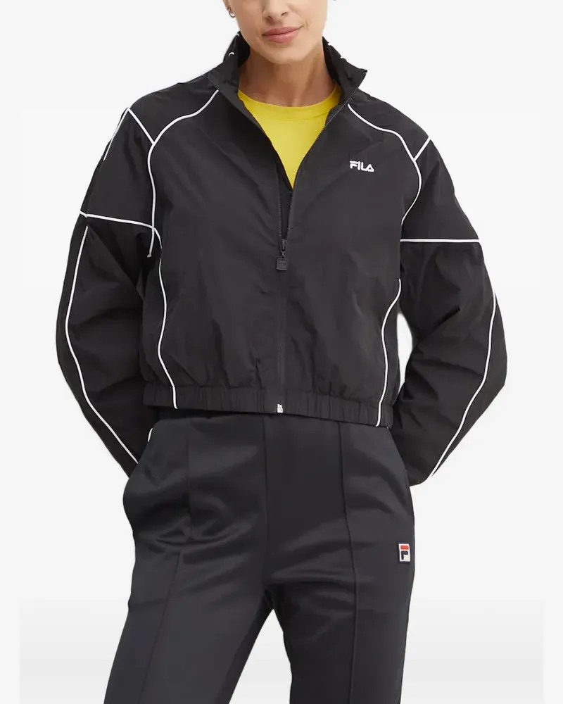 Fila Paspelierte Jacke mit Logo-Print - Schwarz Schwarz