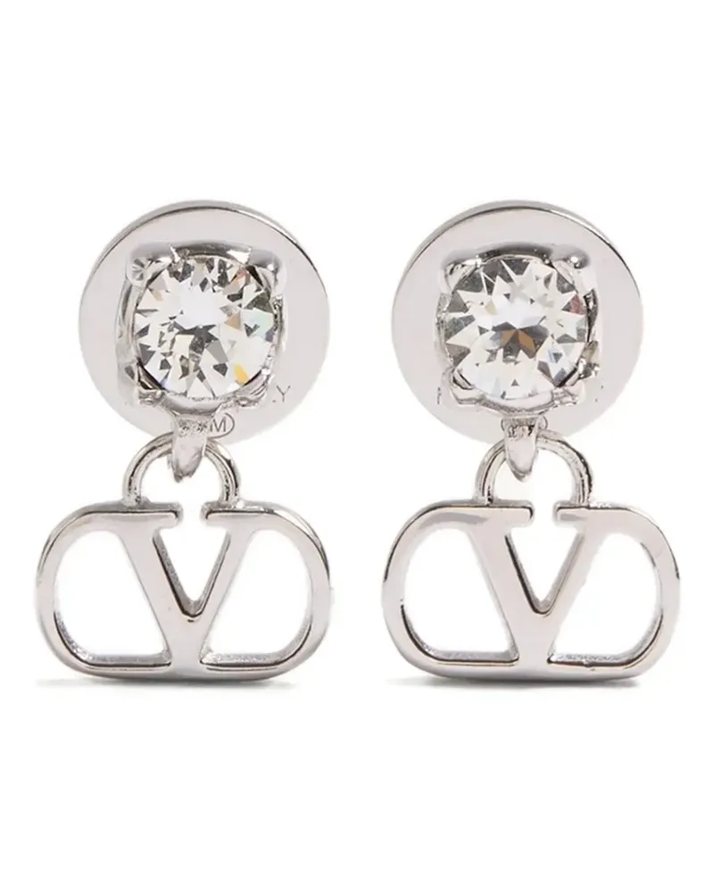 Valentino Garavani VLogo Signature earrings in metal and Swarovski® crystals - Silber Silber