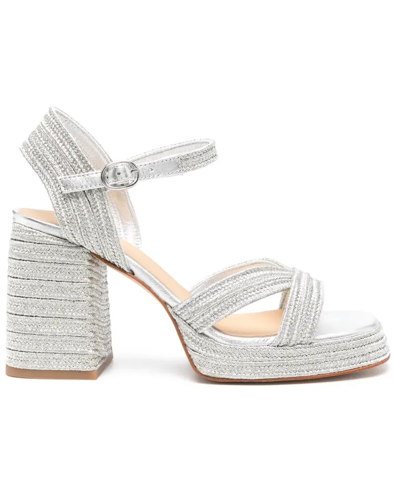 Castañer Valle Sandalen 100mm - Silber Silber