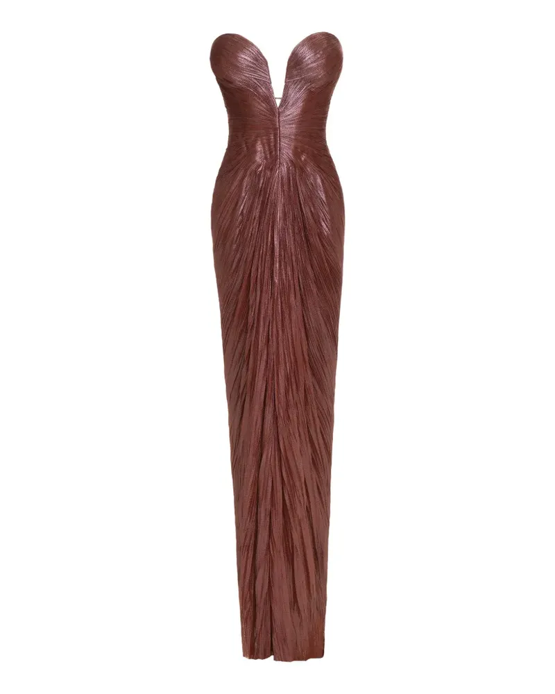 Maria Lucia Hohan Schulterfreies Alessandra Maxikleid - Braun Braun