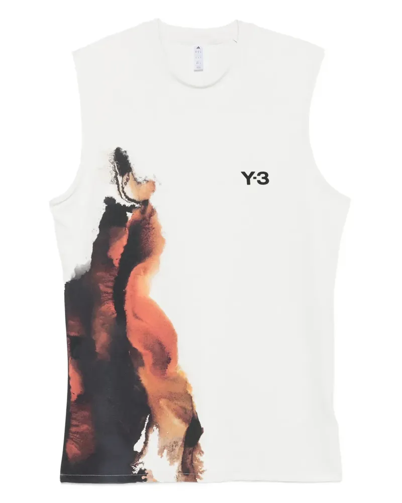 Y-3 Top mit abstraktem Print - Grau Grau
