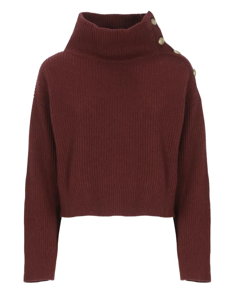 Brunello Cucinelli Gerippter Pullover mit Stehkragen - Rot Rot