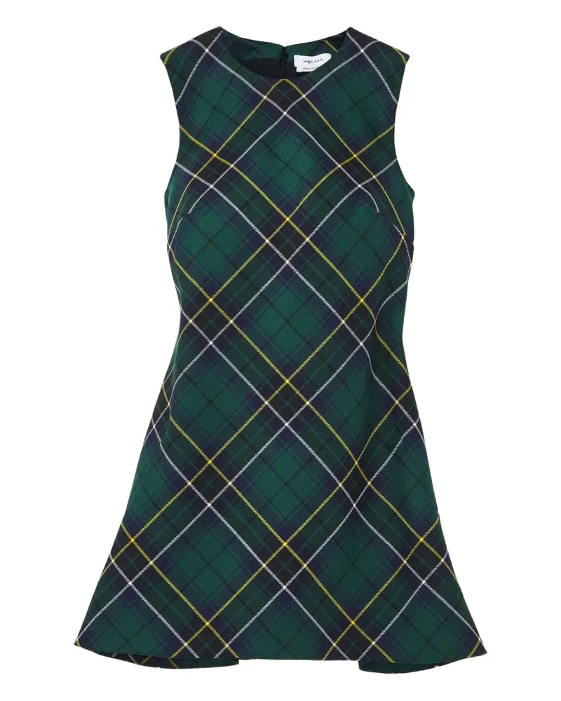 Alexander McQueen Ärmelloses Minikleid mit Karo - Grün Grün
