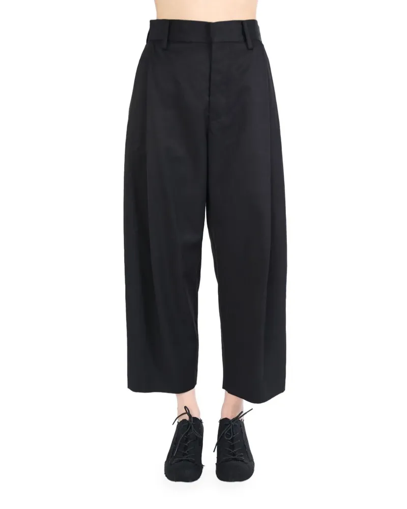 Uma Wang pleat-detailing cropped trousers Schwarz