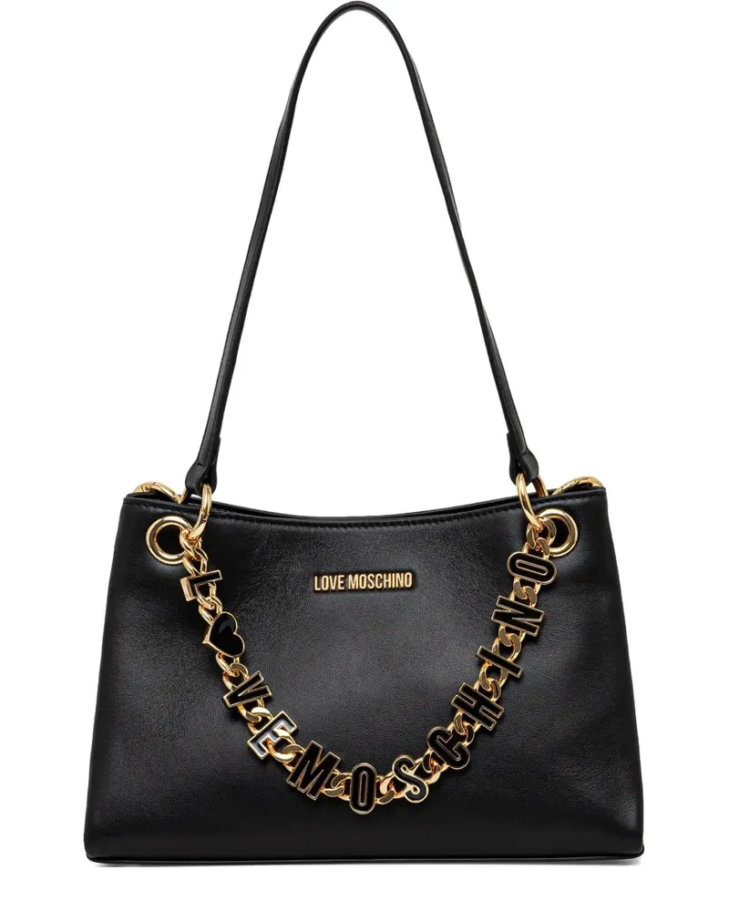 Moschino Schultertasche mit Logo-Anhänger - Schwarz Schwarz