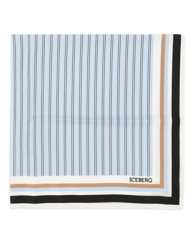 Iceberg stripe-print scarf - Blau Blau