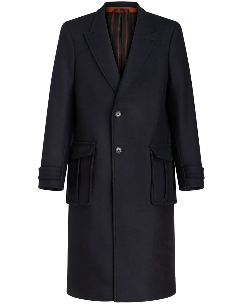 Etro Einreihiger Mantel - Schwarz Schwarz