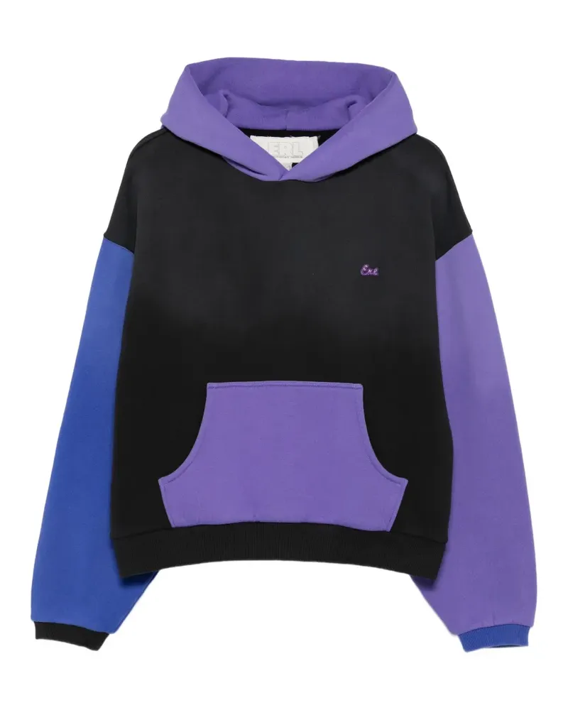 ERL colour-block logo-patch hoodie - Schwarz Schwarz