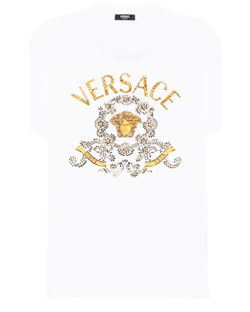 Versace T-Shirt mit Stickerei - Weiß Weiß