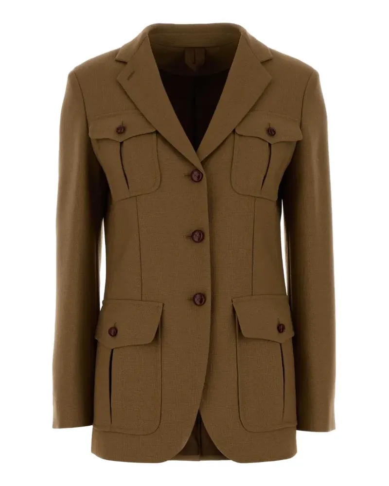 Max Mara Slub Blazer aus Wolle - Braun Braun