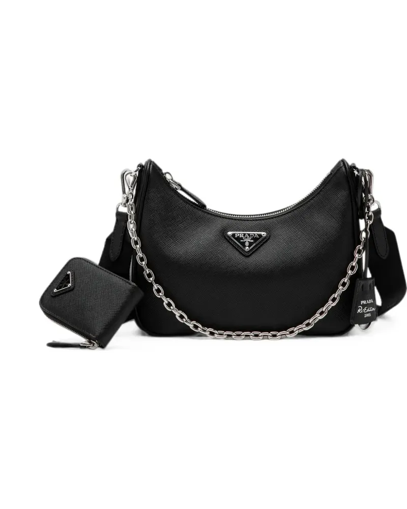 Prada Re-Edition 2005 Saffiano leather shoulder bag - Schwarz Schwarz